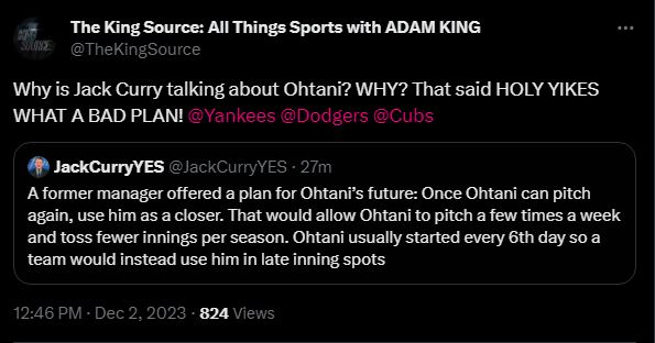 Sports Analysis with THE KING SOURCE: Why is JACK CURRY Talking About SHOHEI OHTANI?